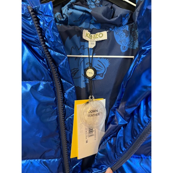 Kenzo Down Feather Metallic Blue Jacket - Picture 3 of 9